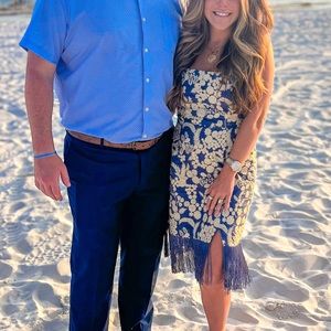 EDDY 
Avery Embroidered Fringe Mini Dress